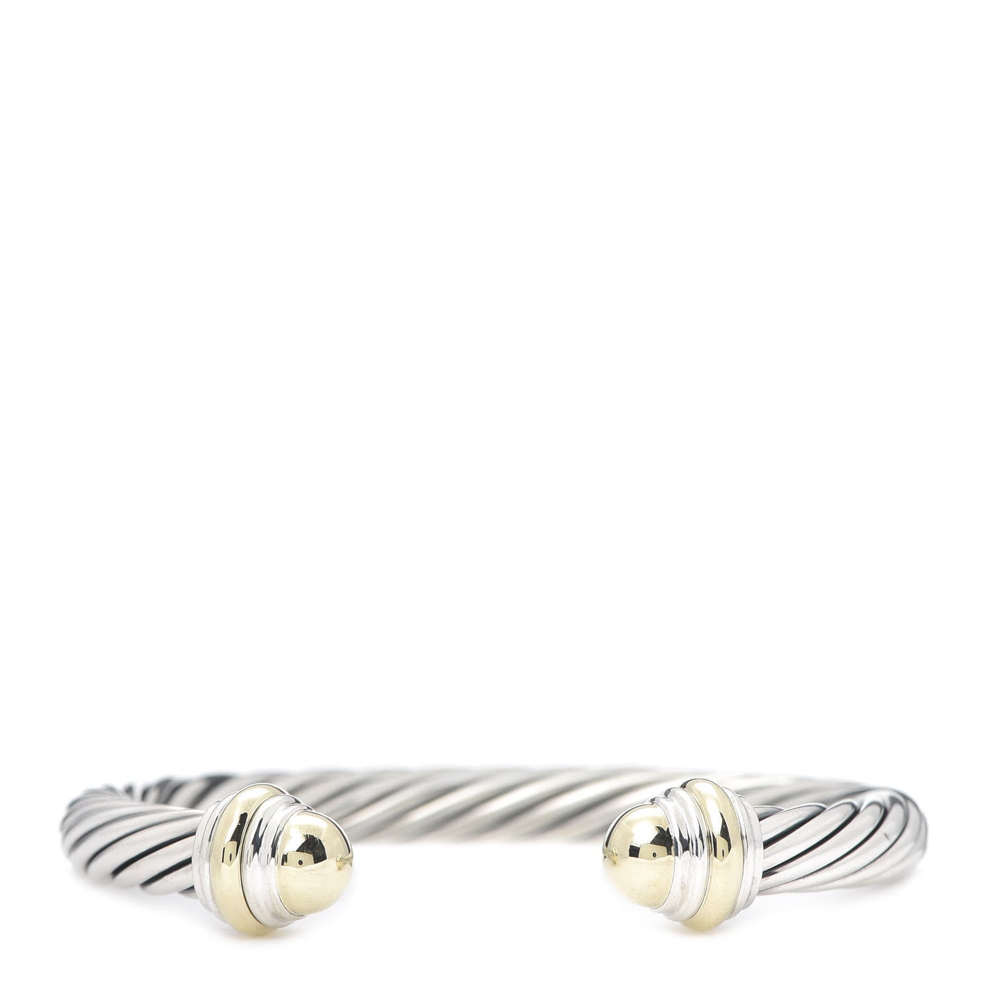 Sterling Silver 14K Yellow Gold 7mm Cable Classics Bracelet