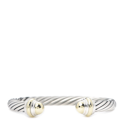 David Yurman Sterling Silver 14K Yellow Gold 7mm Cable Classics Bracelet 1 of 5