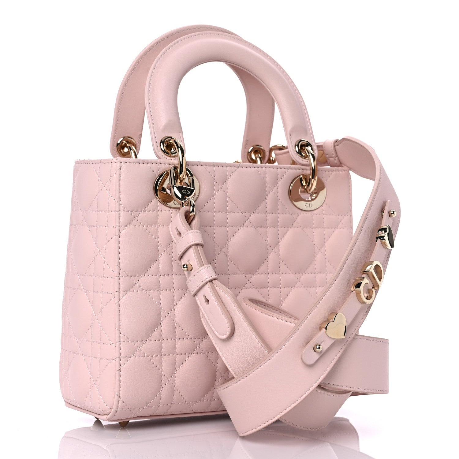 Christian Dior Lambskin Cannage Small My ABCDior Lady Dior Powder Pink 3 of 8