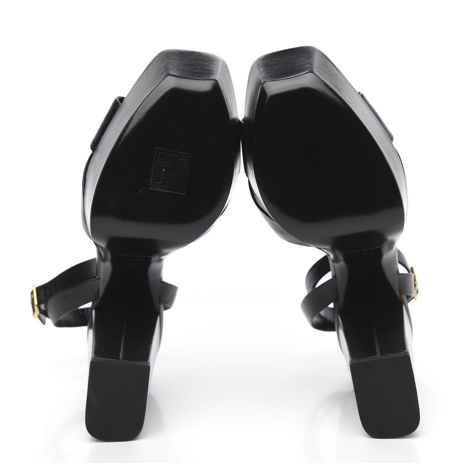 Saint Laurent Calfskin Farrah 80 Platform Sandals 42 Black 5 of 9