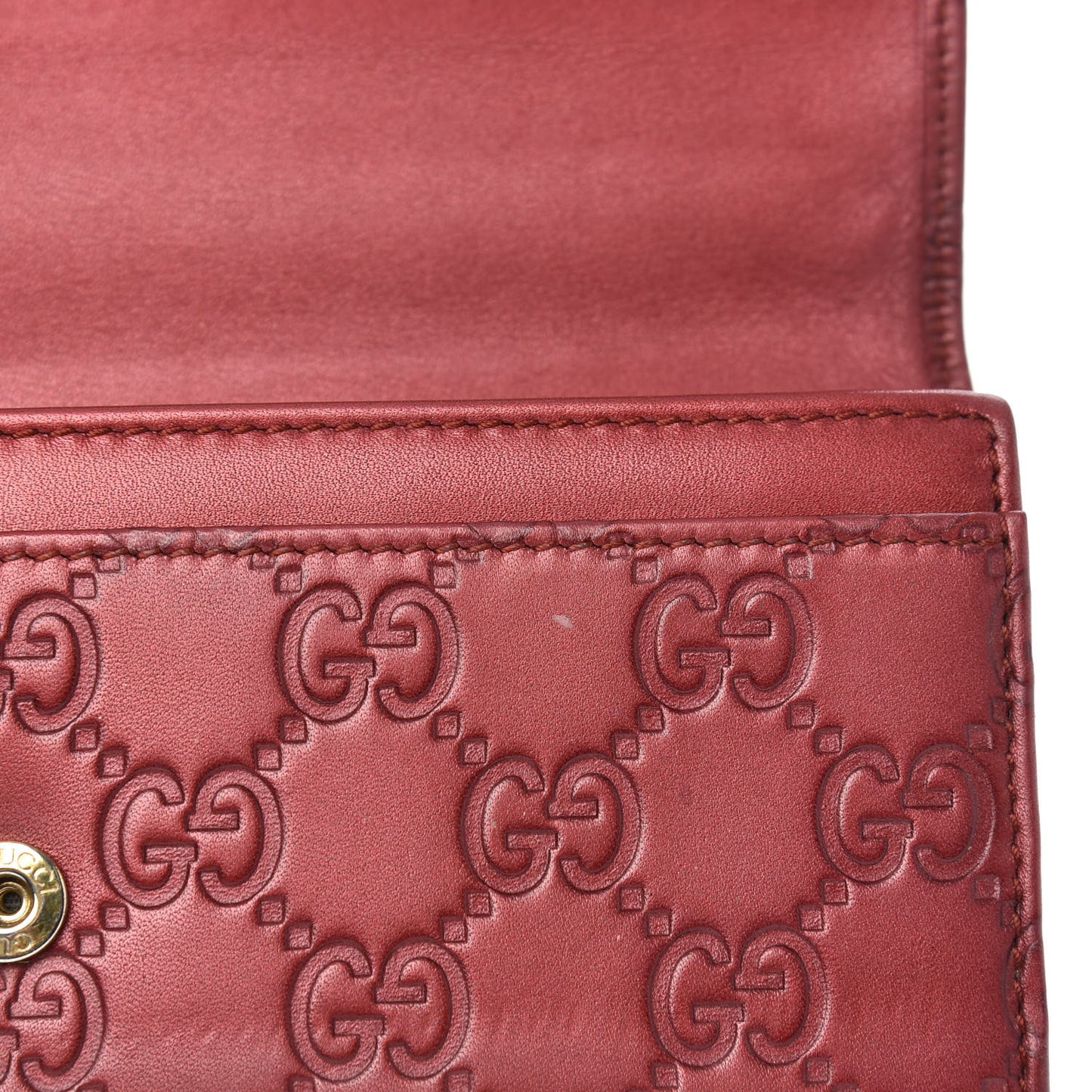 Guccissima Lovely Heart Continental Wallet Red
