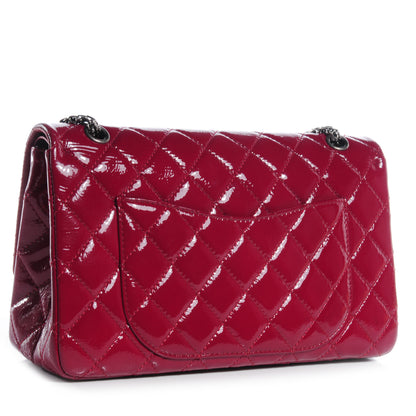 Chanel Distressed Patent 2.55 Reissue 227 Flap Raspberry Red 3 of 8