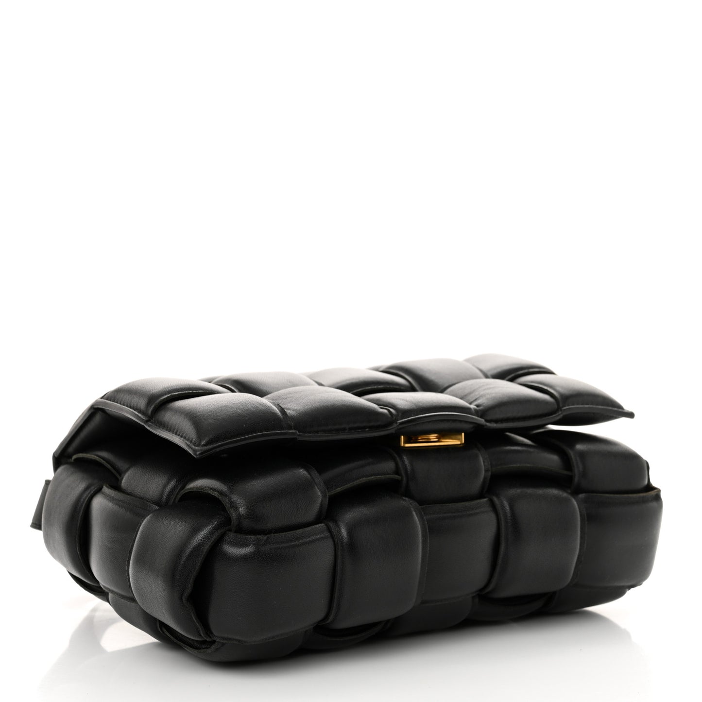 Nappa Maxi Intreccio Padded Cassette Crossbody Bag Black