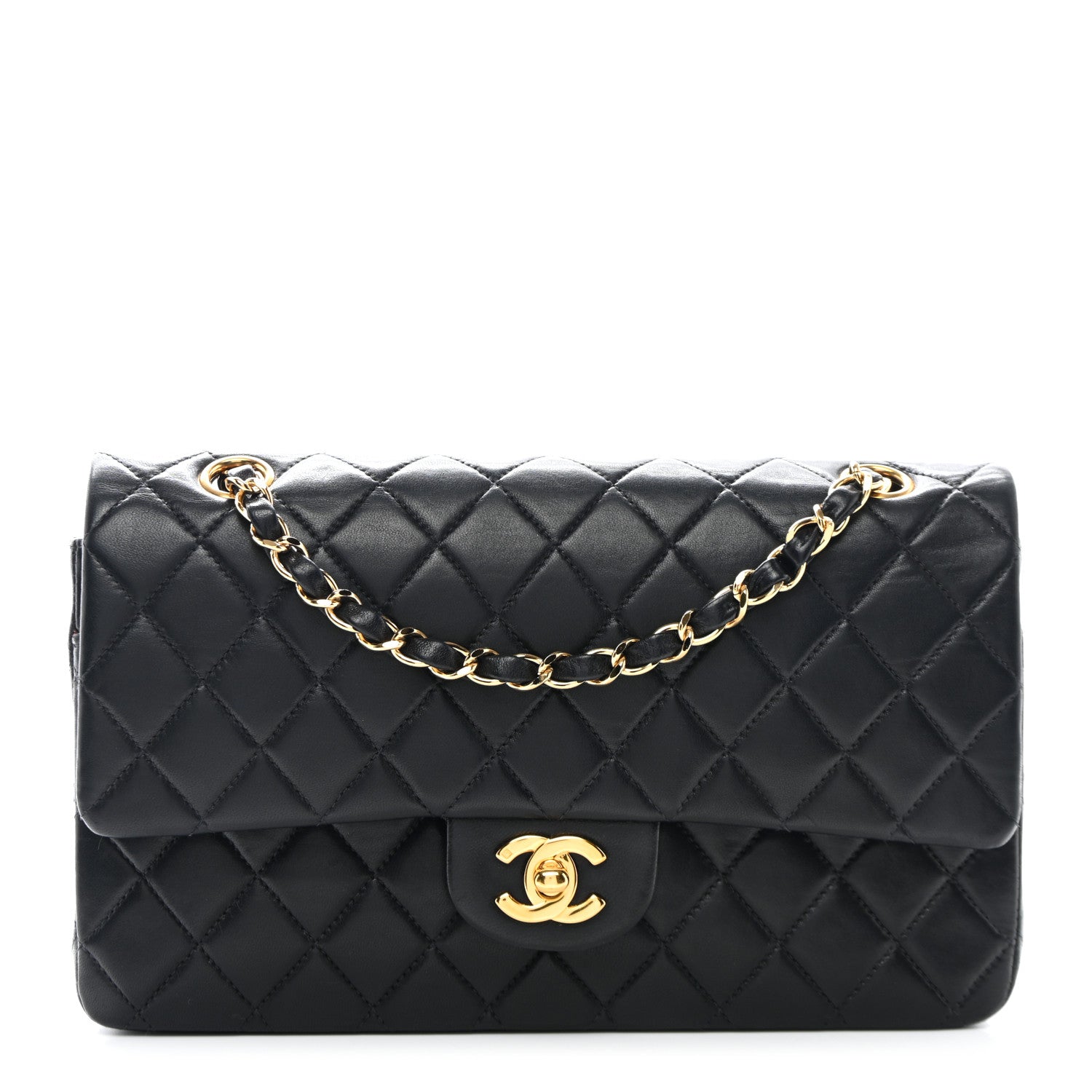 Chanel Lambskin Quilted Medium Double Flap Black 1 of 12