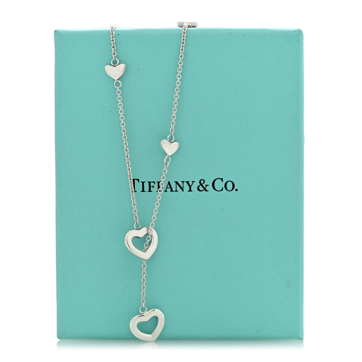 Sterling Silver Heart Lariat Necklace