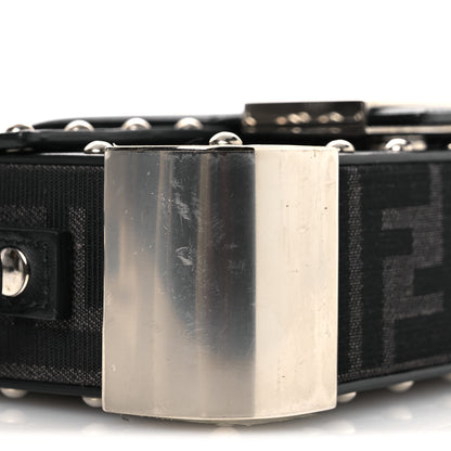 Fendi Recycled Fabric Jacquard Vitello Astro FF 1974 Mini Baguette Trunk Asfalto Black 8 of 12