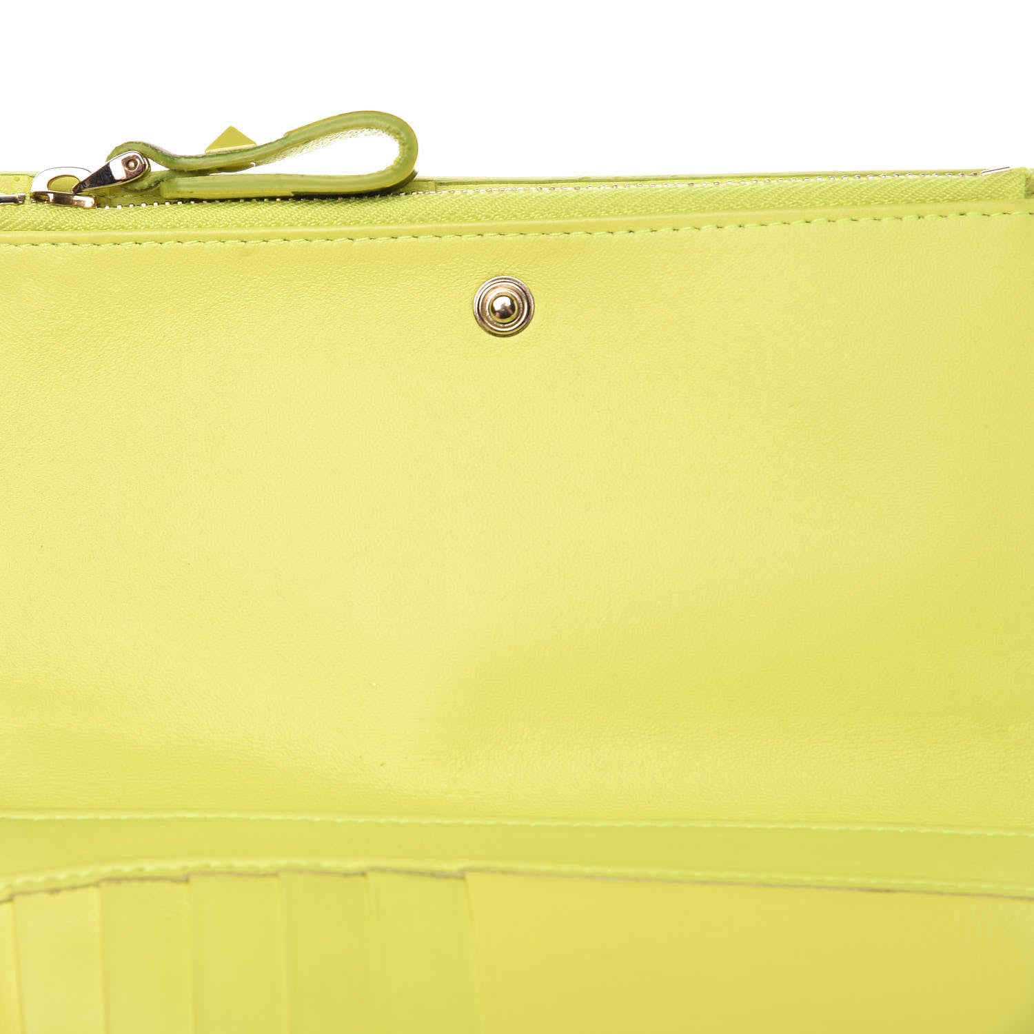 Valentino Garavani Nappa Canvas Camouflage Rockstud Continental Wallet Yellow 12 of 14