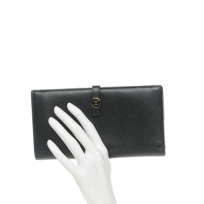 Chanel Grained Calfskin CC Button Wallet Black 2 of 9