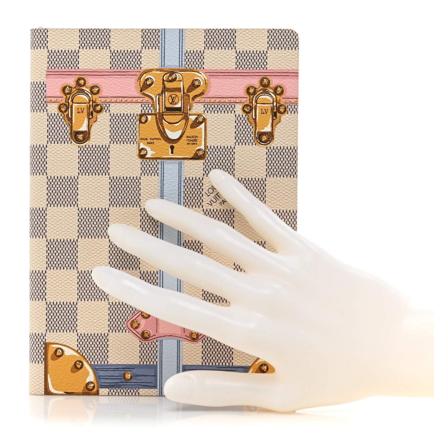 Louis Vuitton Damier Azur Summer Trunks Clemence Notebook MM 2 of 10