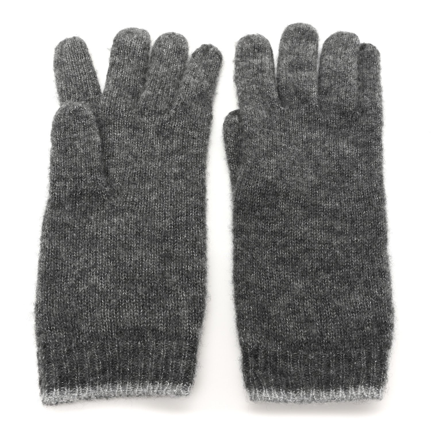 Chanel Cashmere Silk CC Gloves Grey 2 of 4