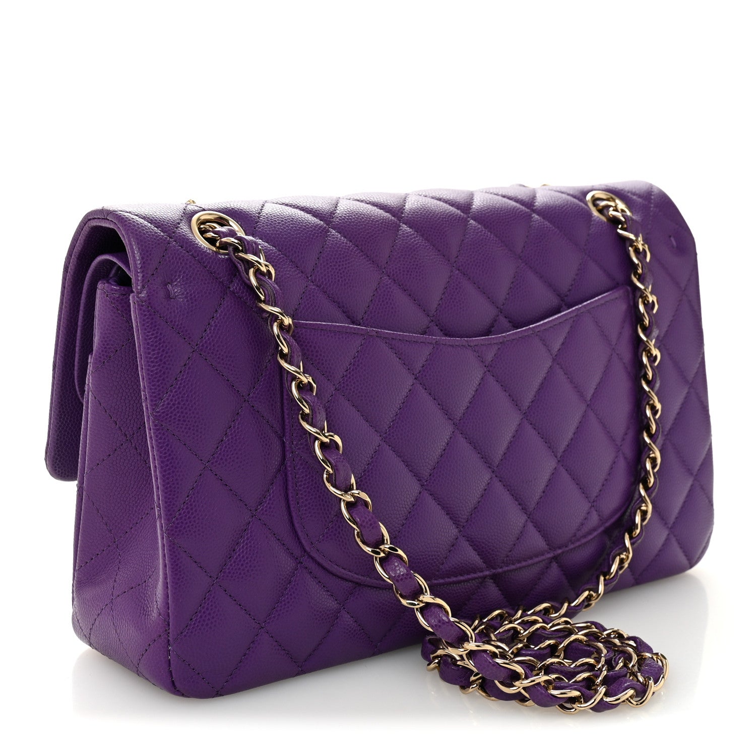 Chanel Caviar Quilted Medium Double Flap Purple 3 of 10