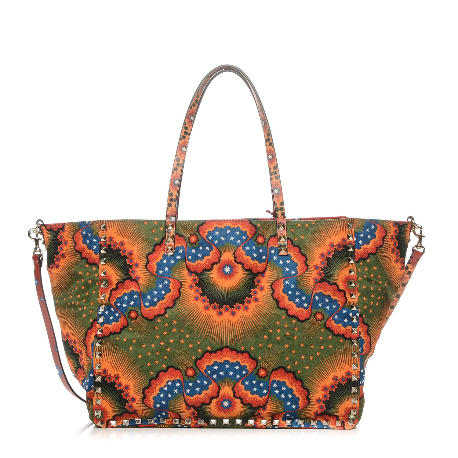 Valentino Garavani Canvas Enchanted Wonderland Medium Rockstud Reversible Tote Rosso 1 of 6