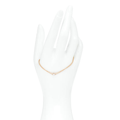 Tiffany 18K Rose Gold Diamond .17ct Solitaire Double Chain Bracelet 2 of 5