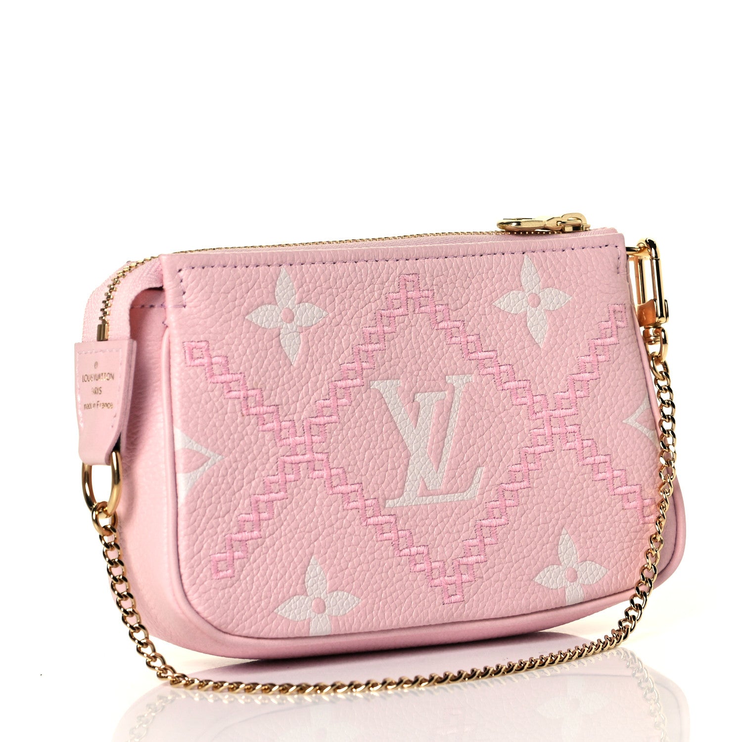 Louis Vuitton Empreinte Monogram Giant Broderies Mini Pochette Accessories Pink Creme 2 of 5