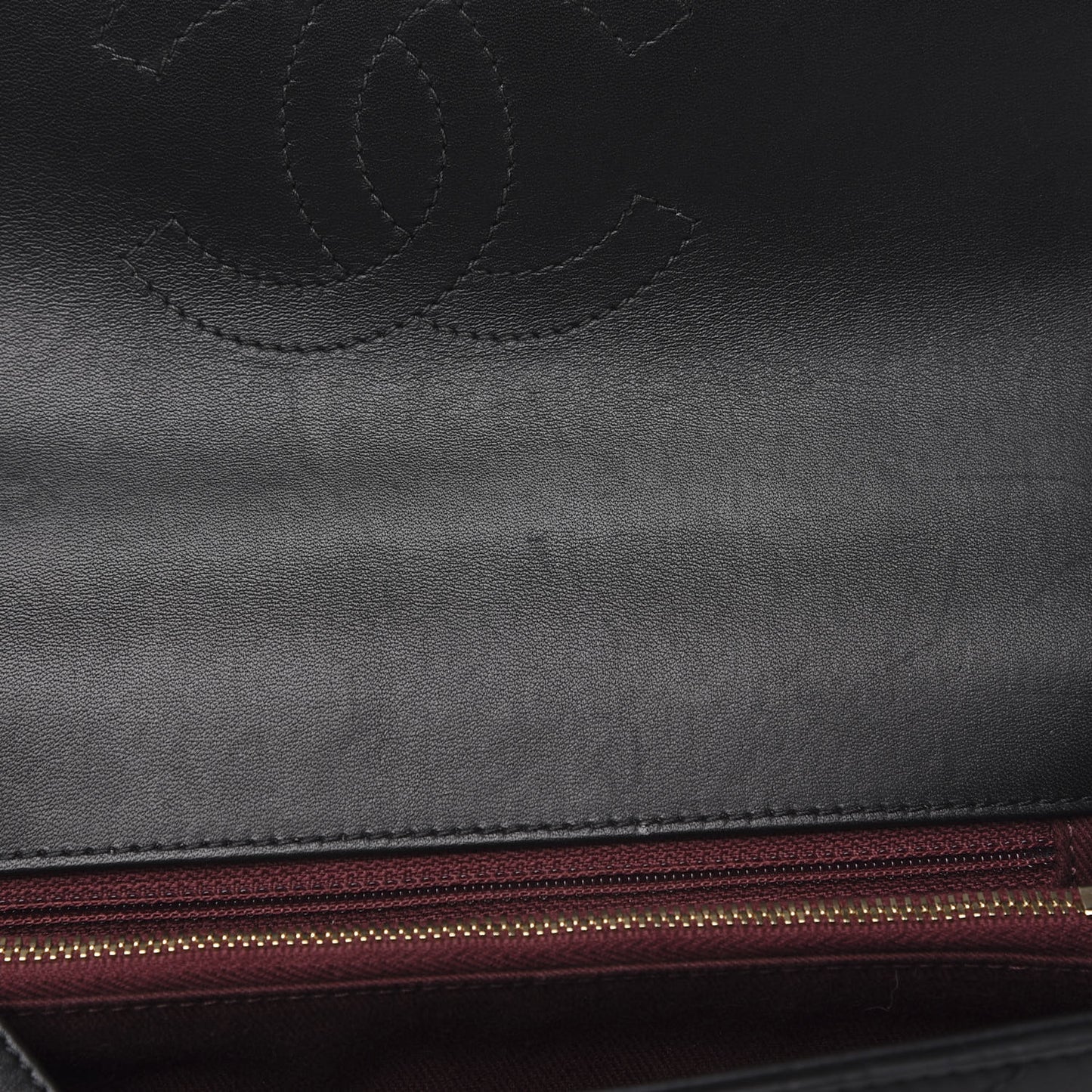 Calfskin Chevron Stitched Small Coco Flap Bag Black
