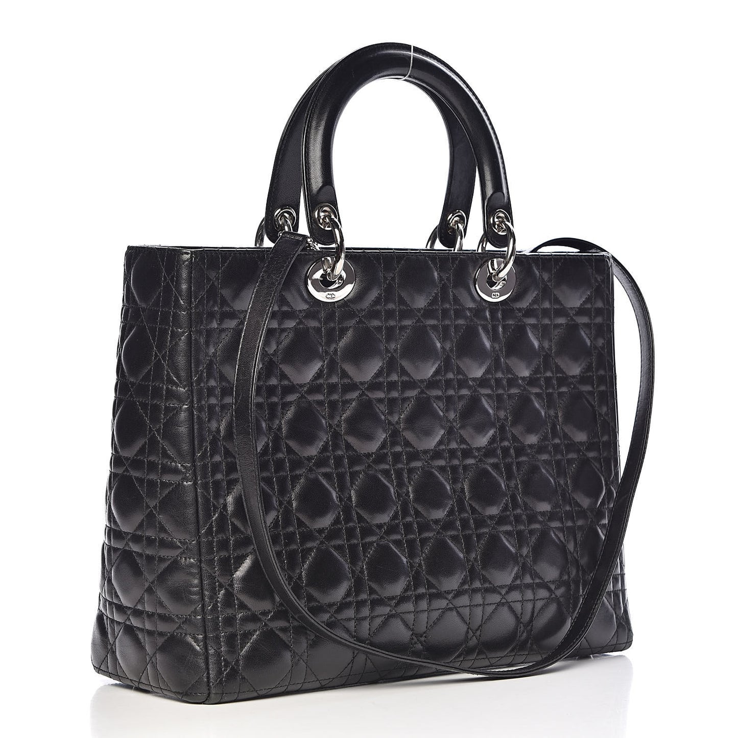 Lambskin Cannage Large Lady Dior Black