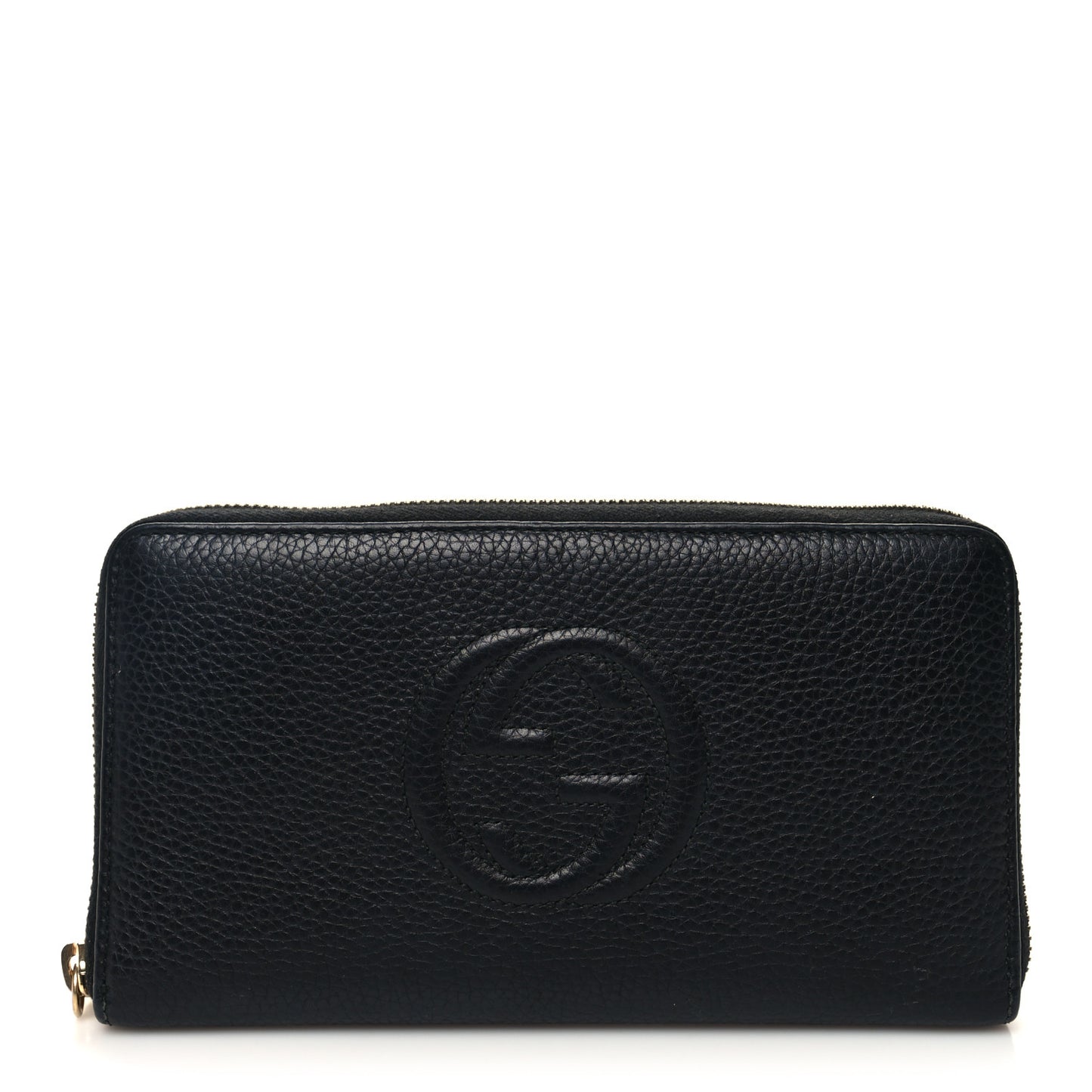 Pebbled Calfskin Soho Zip Around Organizer Wallet Black