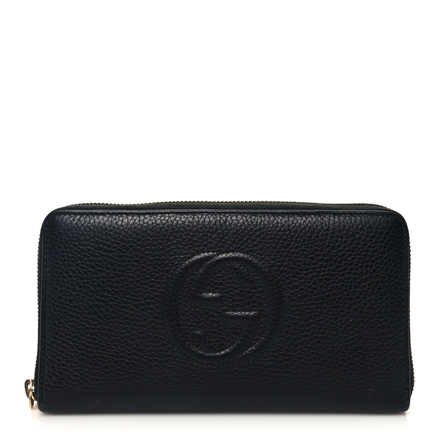 Gucci Pebbled Calfskin Soho Zip Around Organizer Wallet Black 1 of 9