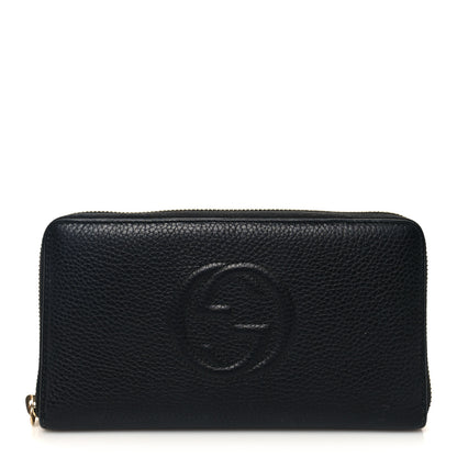 Gucci Pebbled Calfskin Soho Zip Around Organizer Wallet Black 1 of 9