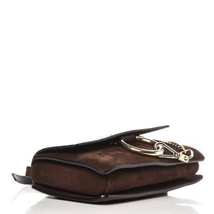 Chloe Suede Python Calfskin Small Faye Shoulder Bag Moka 4 of 6
