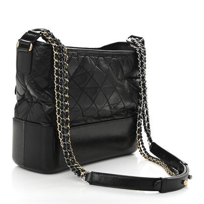 Chanel Aged Calfskin Quilted Medium Gabrielle Hobo Black 3 of 10