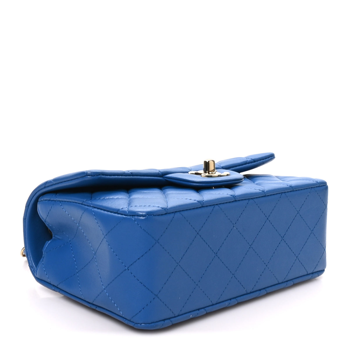 Chanel Lambskin Quilted Mini Rectangular Flap Blue 4 of 10