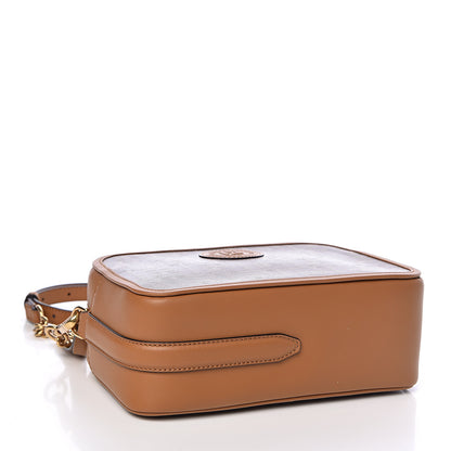 Fendi Glazed Fabric Vitello Century FF 1974 Stamp Patch Camera Case Mogano Panna Caramello 4 of 10