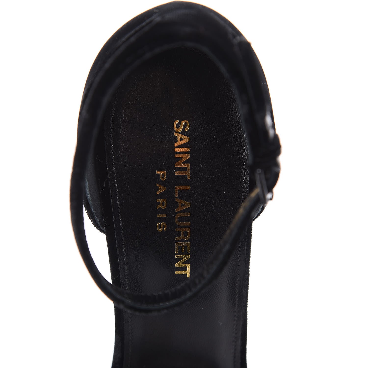Saint Laurent Velvet Amber 105 Ankle Strap Sandals 40 Black 6 of 12