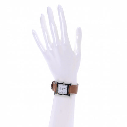 Hermes Stainless Steel Barenia 26mm Heure H Hour Quartz Watch Fauve 2 of 5