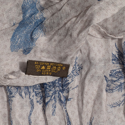 Louis Vuitton Cotton Linen Toile Etole De Louis Pareo Blue 6 of 6