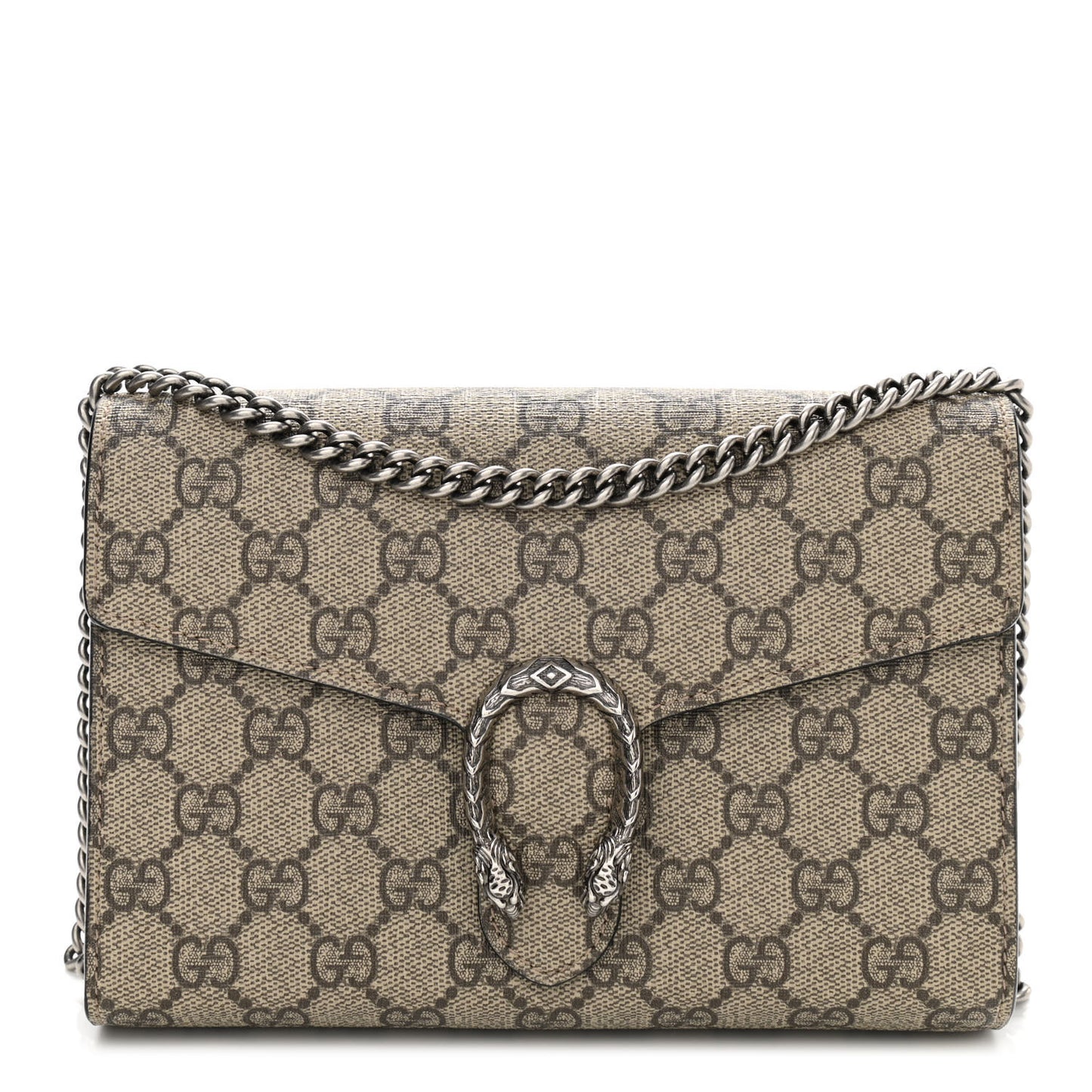 GG Supreme Monogram Mini Dionysus Chain Wallet Beige Black
