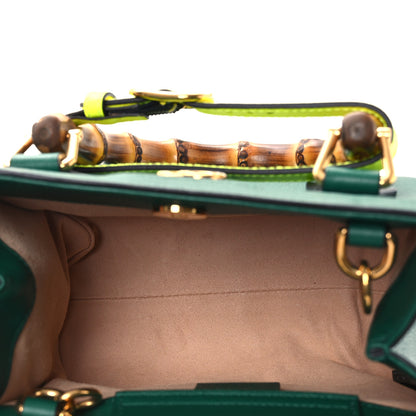 Gucci Wonka Grain Calfskin Mini Diana Tote Bag Green Yellow Fluo 5 of 11