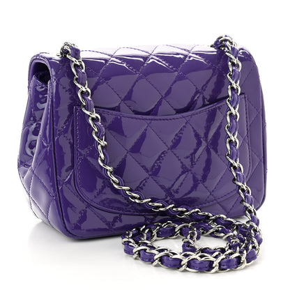 Chanel Patent Quilted Mini Square Flap Purple 3 of 10
