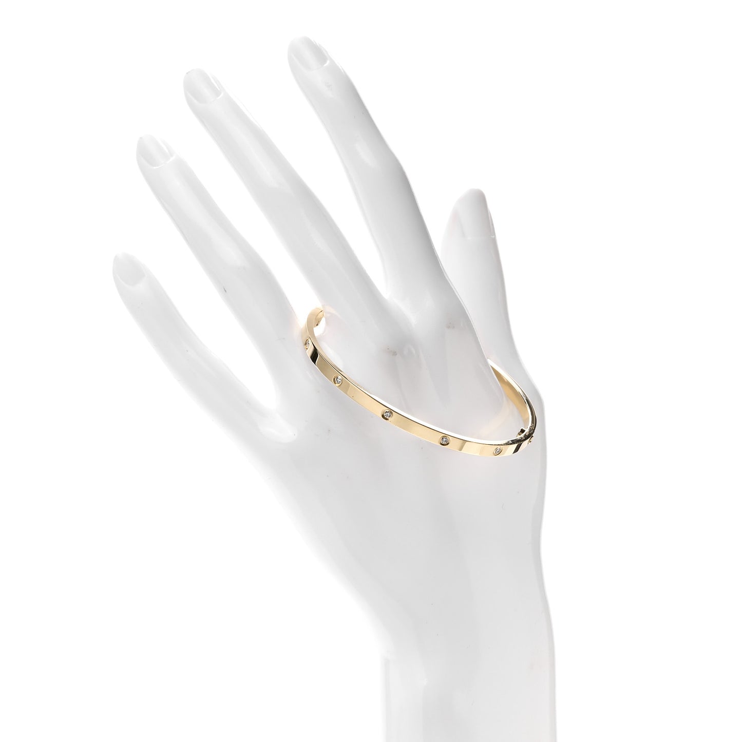 18K Yellow Gold 10 Diamond Small LOVE Bracelet 18
