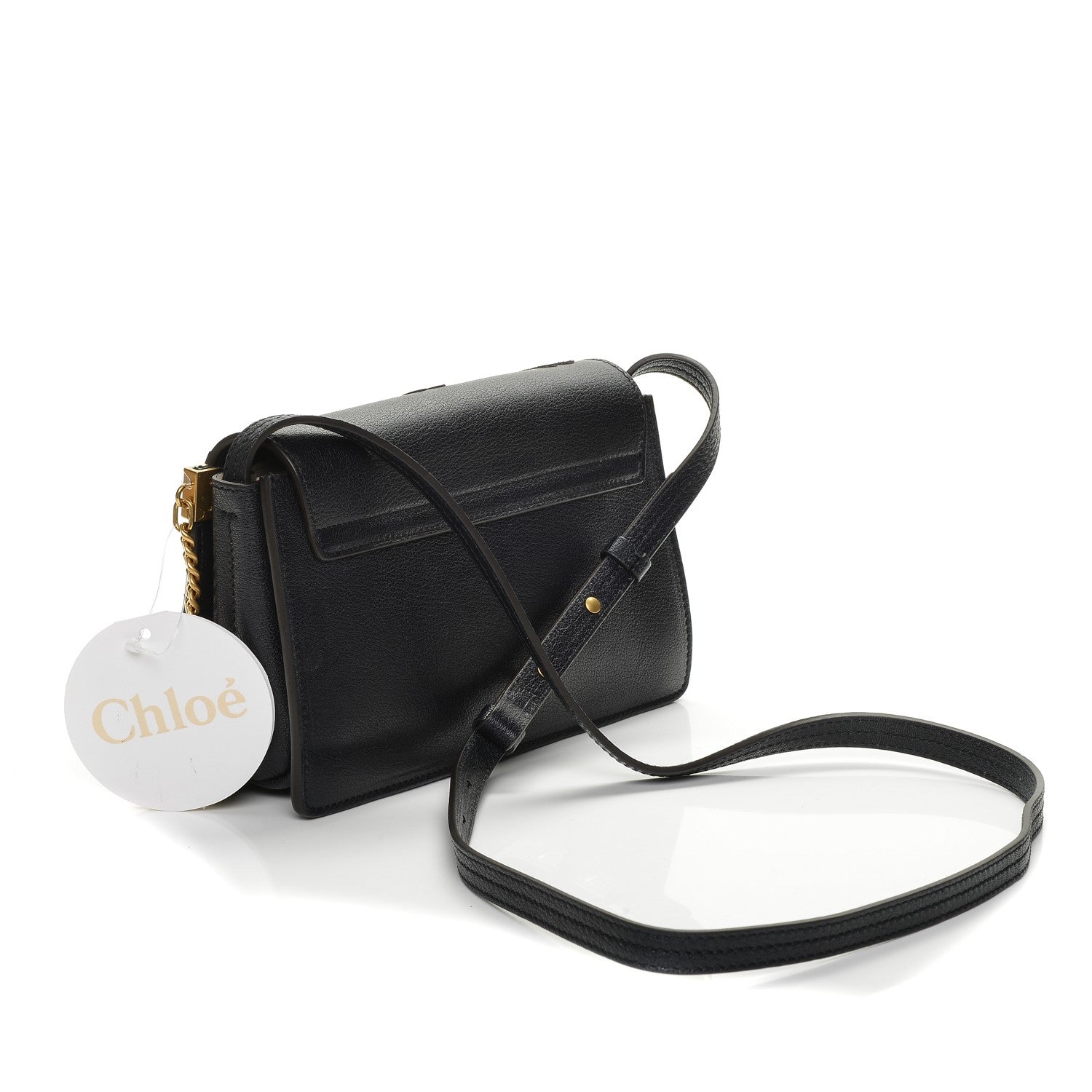 Chloe Calfskin Suede Floral Patchwork Studded Small Faye Shoulder Bag Full Blue 3 of 7