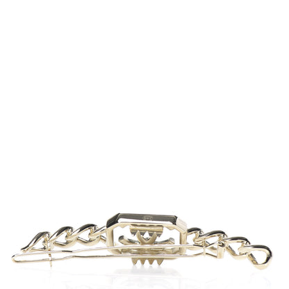 Chanel Crystal Chain CC Vendome Hair Clip Barrette Gold 3 of 5