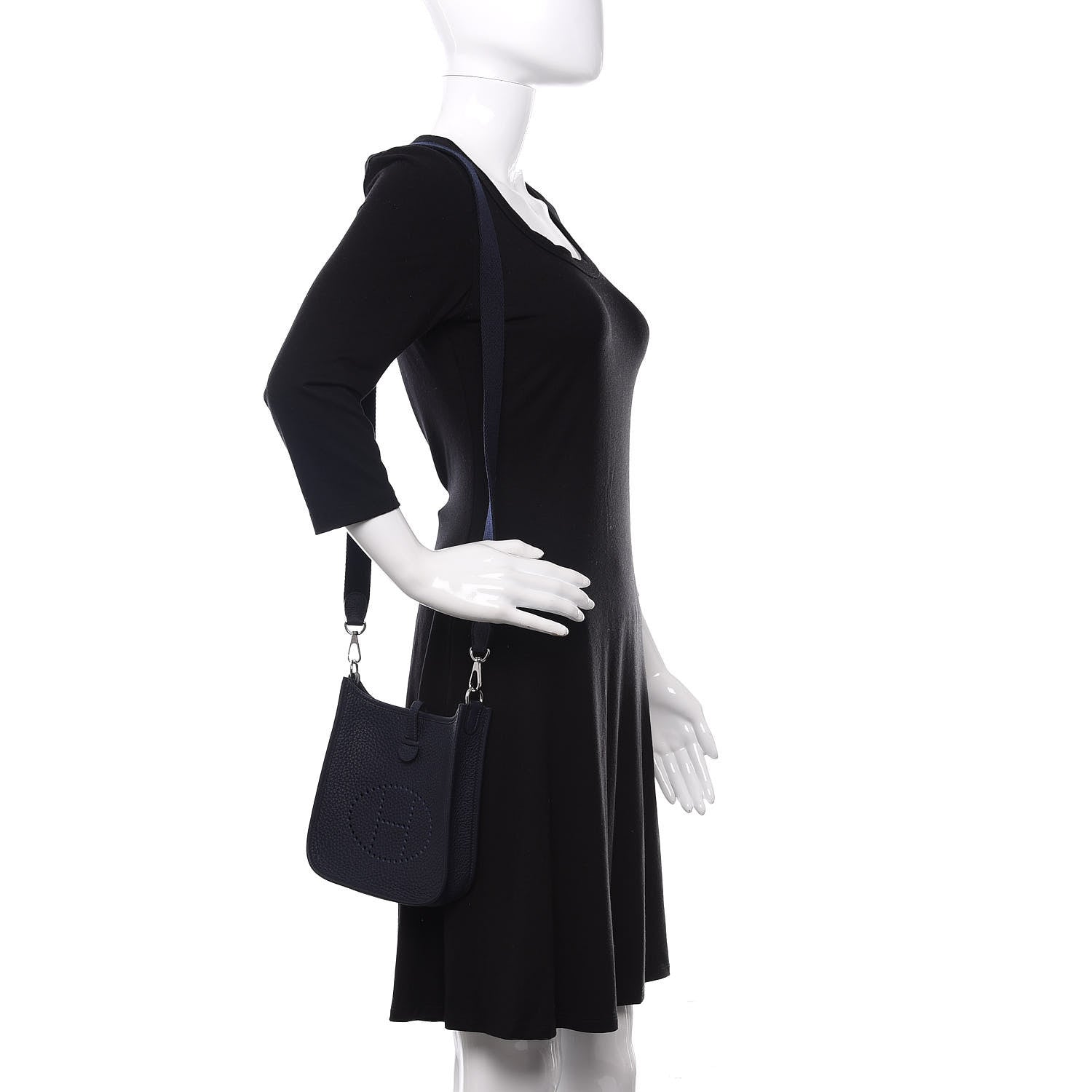 Hermes Taurillon Clemence Amazone Evelyne TPM Bleu Nuit Bleu Indigo 2 of 12