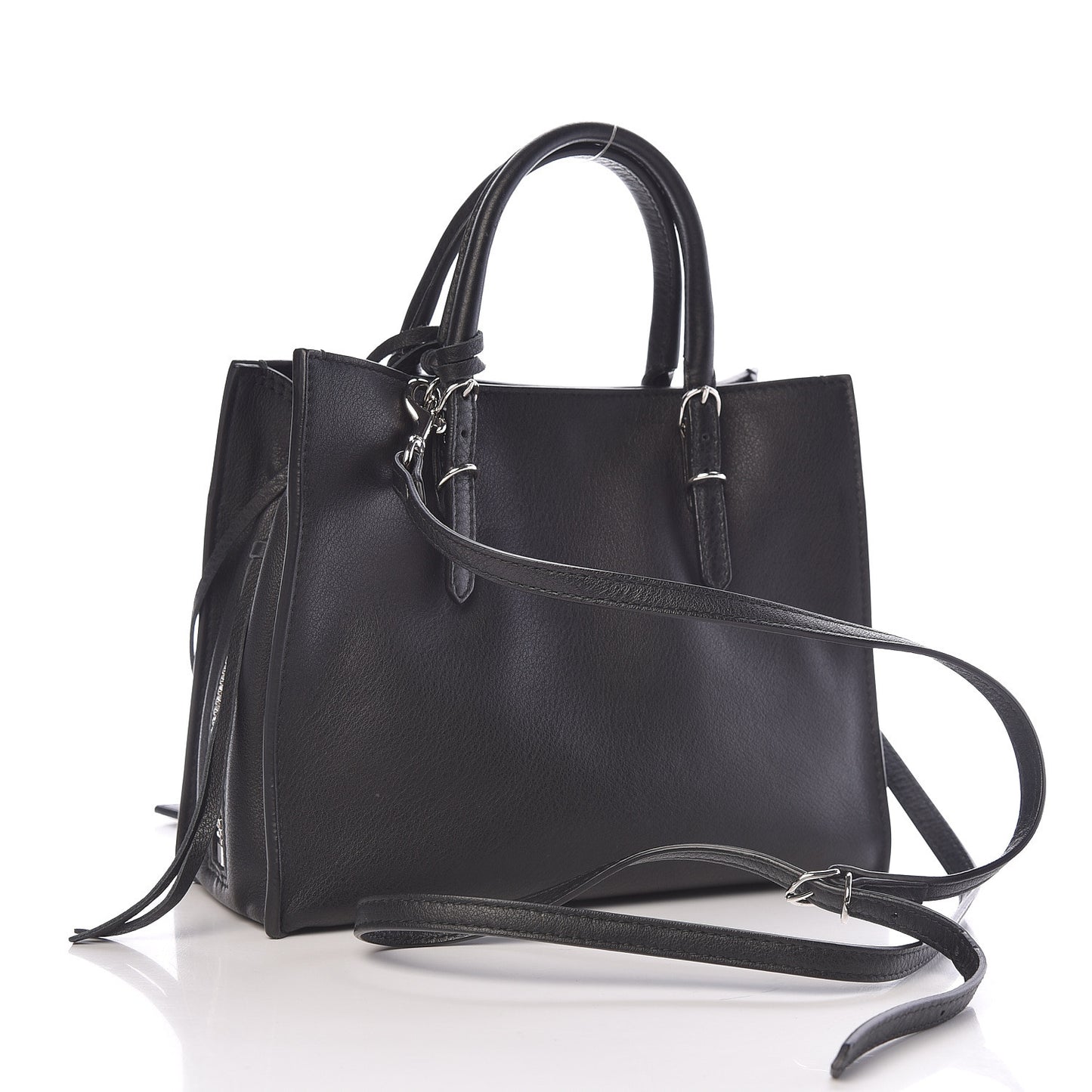 Calfskin Papier Mini A4 Zip Around Tote Black