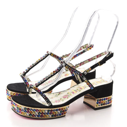 Gucci Kid Scamosciato Crystal Mira Platform Sandals 40 Multicolor 3 of 11
