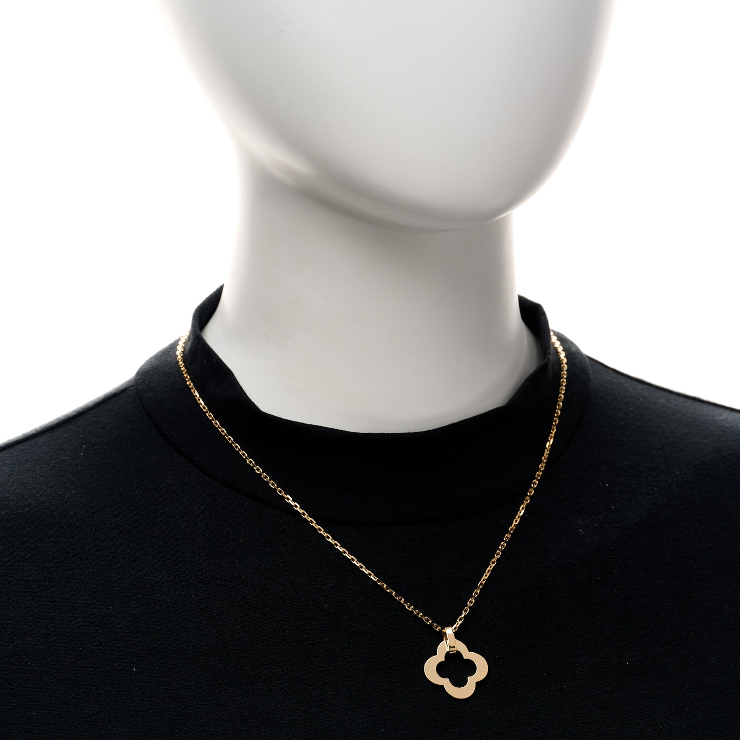 18K Yellow Gold Byzantine Alhambra Pendant Necklace