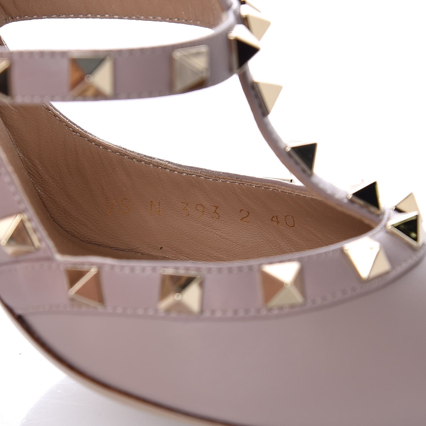 Nappa Rockstud Ankle Strap Pumps 40 Poudre