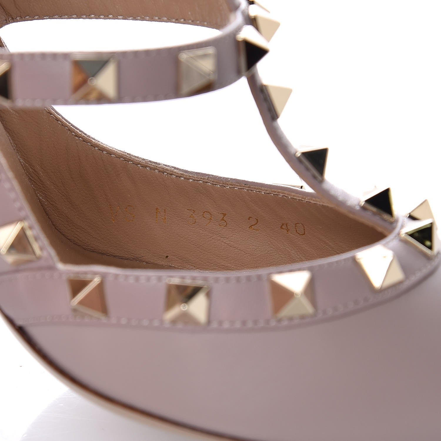 Valentino Garavani Nappa Rockstud Ankle Strap Pumps 40 Poudre 8 of 9