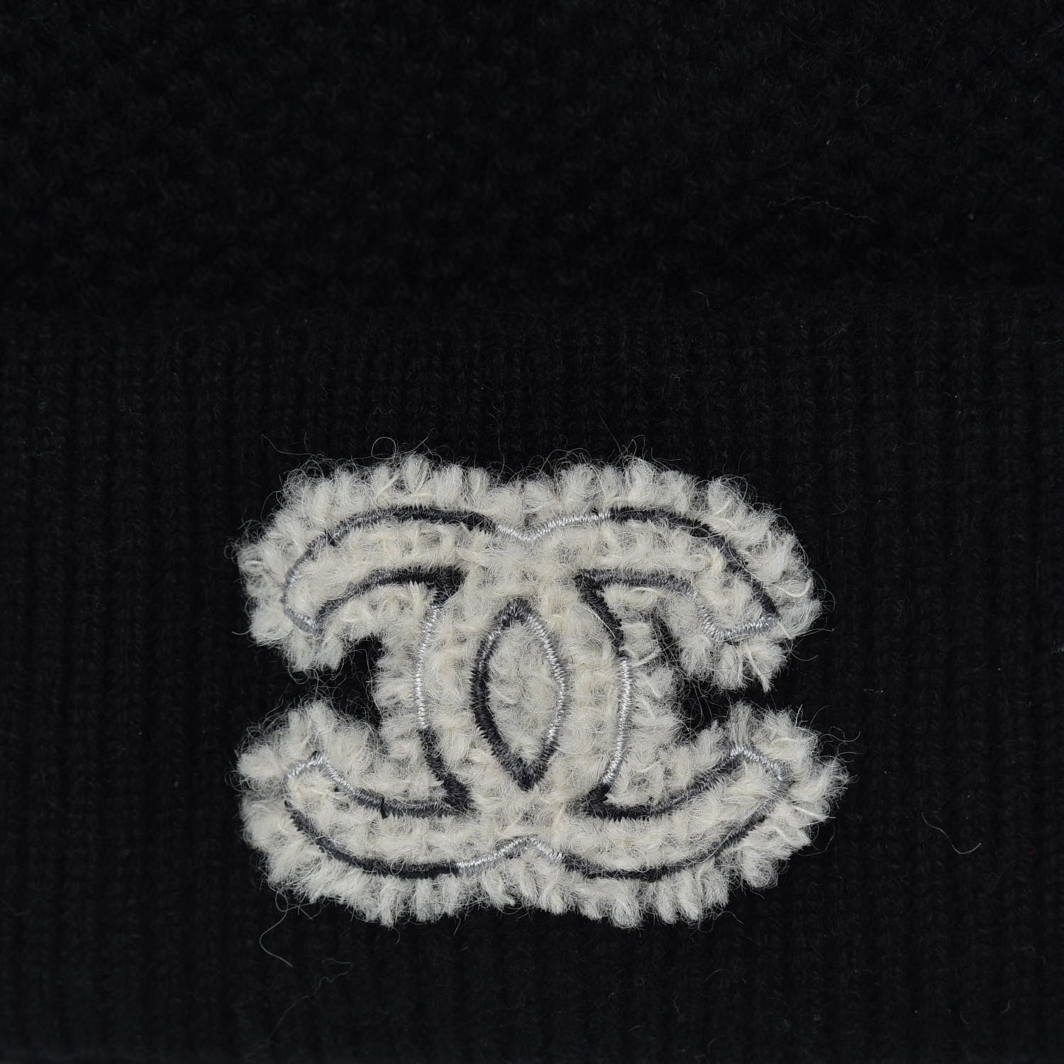 Chanel Cashmere CC Beanie Hat Black 4 of 4