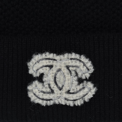 Chanel Cashmere CC Beanie Hat Black 4 of 4