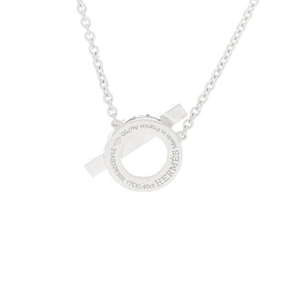 Hermes 18K White Gold Diamond Finesse Pendant Necklace 5 of 6