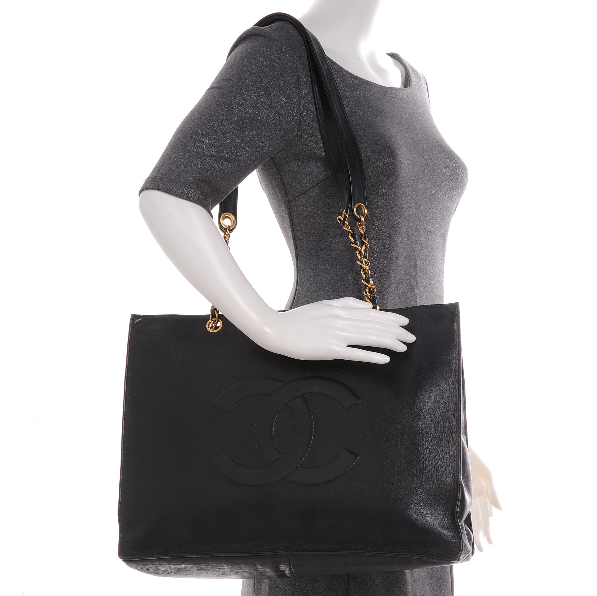 Chanel Lambskin Jumbo CC Shoulder Bag Black 2 of 8