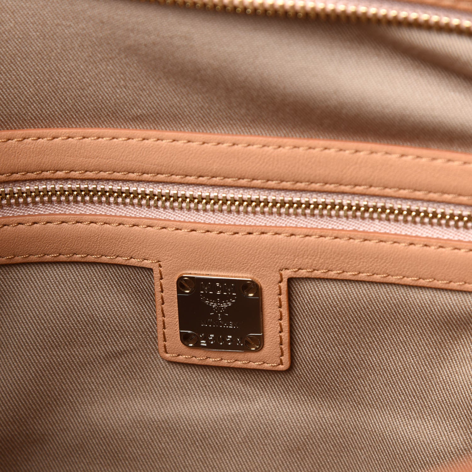 MCM Calfskin Ottomar Monogram Medium Klara Shoulder Bag Sandstone 6 of 10