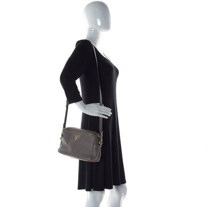 Prada Vitello Daino Medium Double Zip Shoulder Bag Argilla 2 of 10