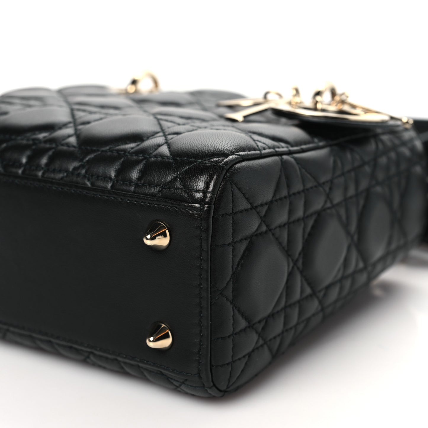Lambskin Cannage Small Lucky Badges My Lady Dior Black