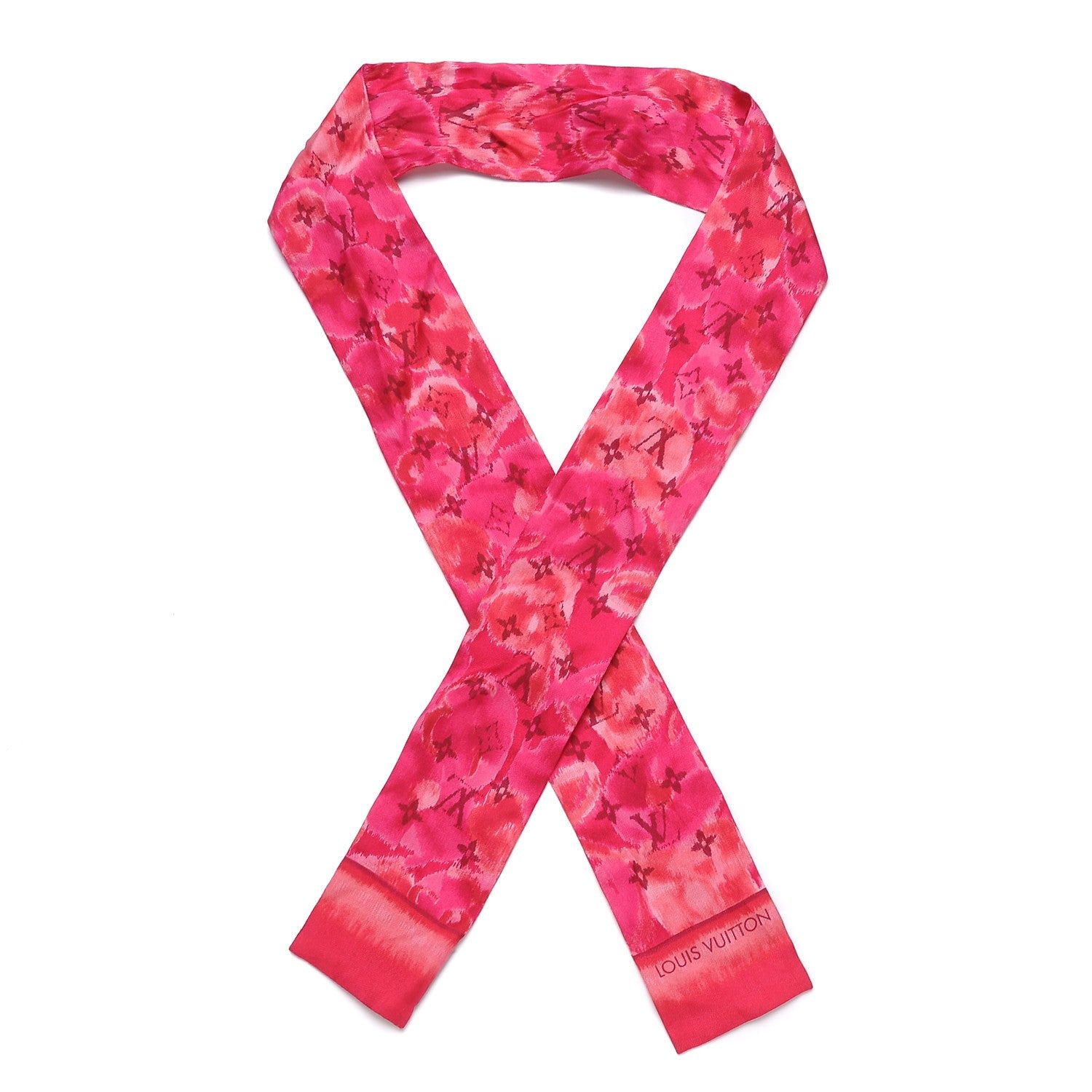 Louis Vuitton Silk Monogram Ikat Summer Bandeau Rose Indien 1 of 5
